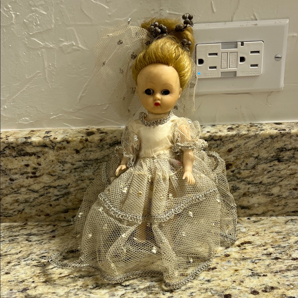 Charming Storybook Princess 1950’s “Ginger”Doll with netting dress and veil.